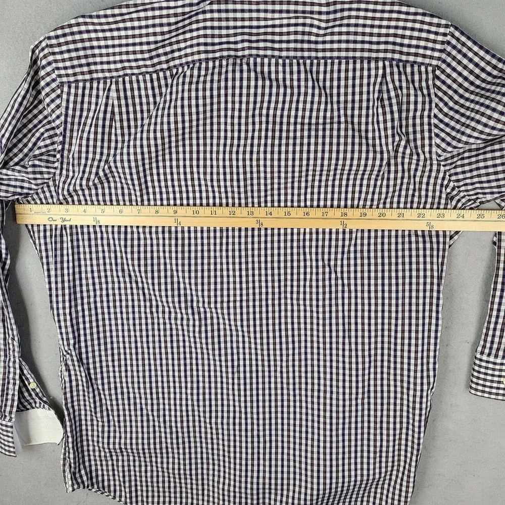 Banana Republic Shirt Men's XL 17-17 1/2 Multicolor Plaid Woven in‎ Italy Fitted